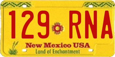 NM license plate 129RNA