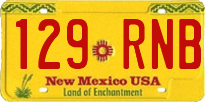 NM license plate 129RNB