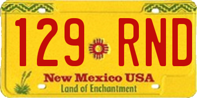 NM license plate 129RND