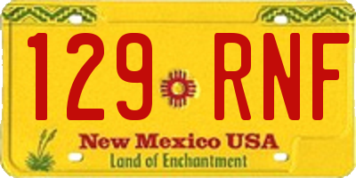 NM license plate 129RNF