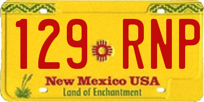 NM license plate 129RNP