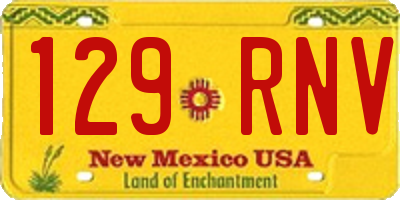 NM license plate 129RNV