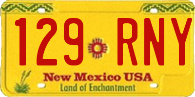 NM license plate 129RNY