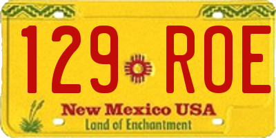 NM license plate 129ROE