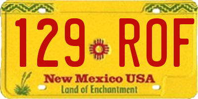 NM license plate 129ROF