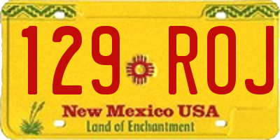 NM license plate 129ROJ