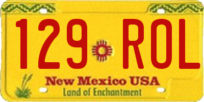 NM license plate 129ROL