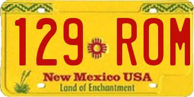 NM license plate 129ROM