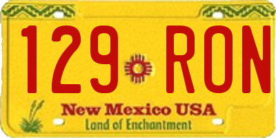 NM license plate 129RON