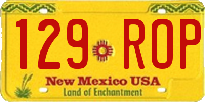 NM license plate 129ROP