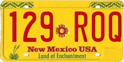 NM license plate 129ROQ