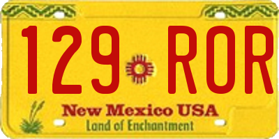 NM license plate 129ROR