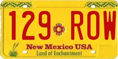 NM license plate 129ROW