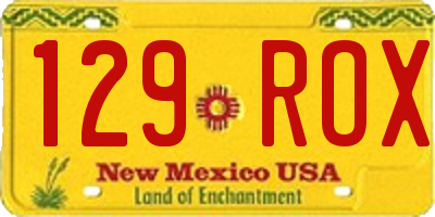 NM license plate 129ROX
