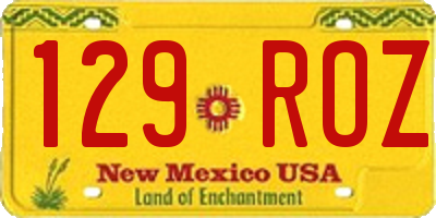 NM license plate 129ROZ