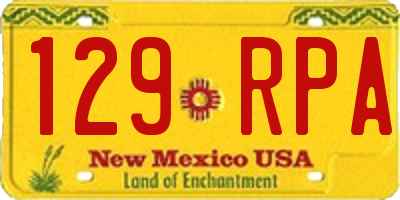 NM license plate 129RPA
