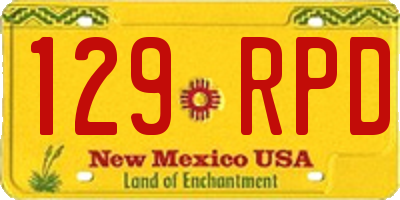 NM license plate 129RPD