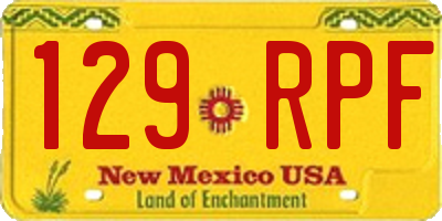 NM license plate 129RPF