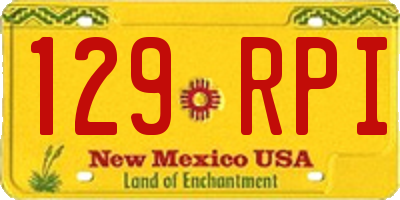 NM license plate 129RPI