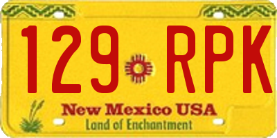 NM license plate 129RPK