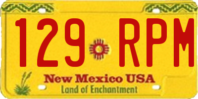 NM license plate 129RPM