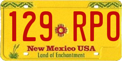 NM license plate 129RPO