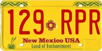 NM license plate 129RPR
