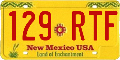 NM license plate 129RTF