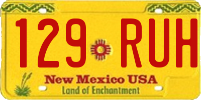 NM license plate 129RUH