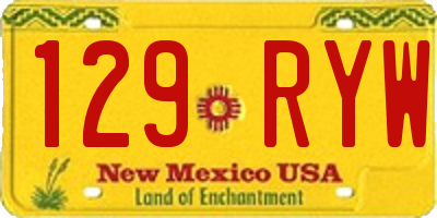 NM license plate 129RYW