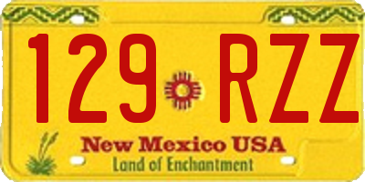 NM license plate 129RZZ
