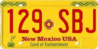 NM license plate 129SBJ