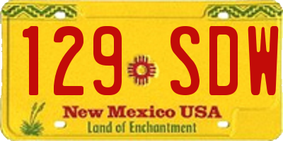 NM license plate 129SDW
