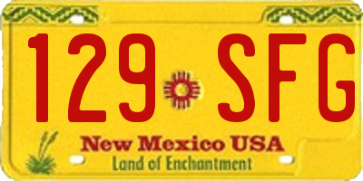 NM license plate 129SFG