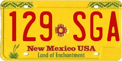 NM license plate 129SGA