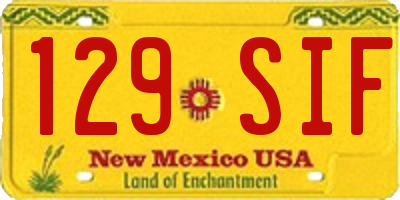 NM license plate 129SIF