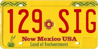 NM license plate 129SIG