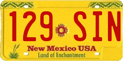 NM license plate 129SIN