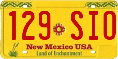 NM license plate 129SIO