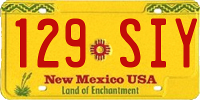 NM license plate 129SIY