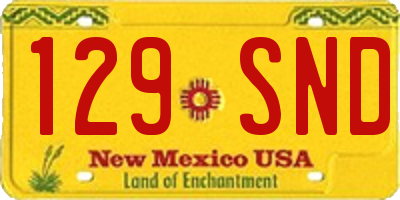 NM license plate 129SND
