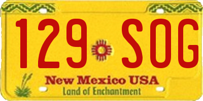 NM license plate 129SOG