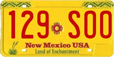 NM license plate 129SOO
