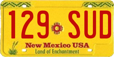 NM license plate 129SUD