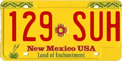 NM license plate 129SUH