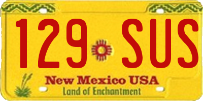 NM license plate 129SUS