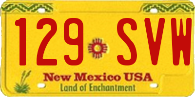 NM license plate 129SVW