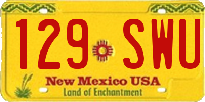 NM license plate 129SWU