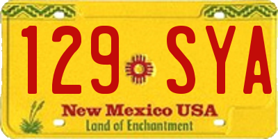 NM license plate 129SYA