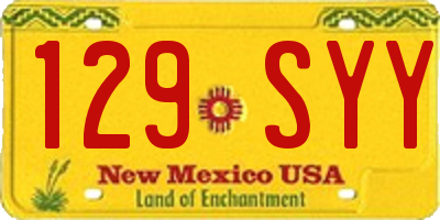 NM license plate 129SYY